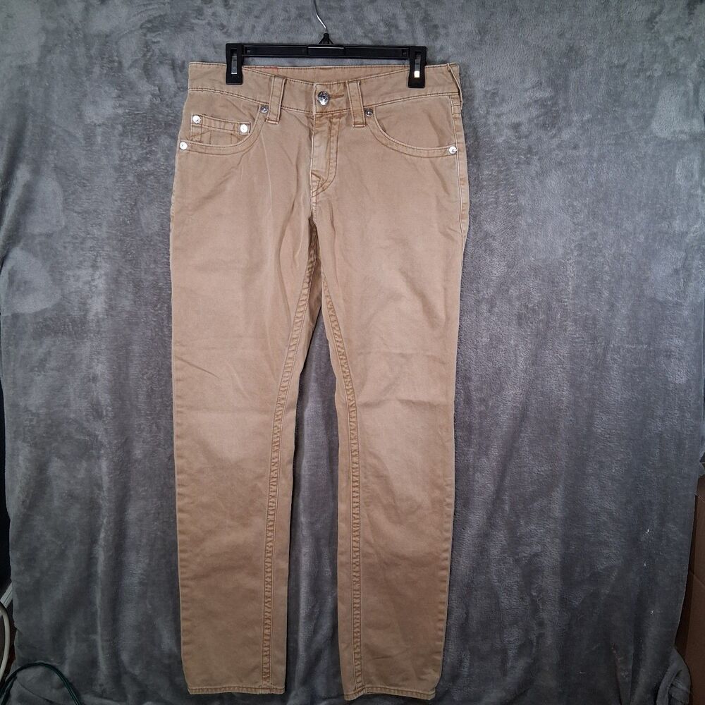 True Religion Slim Color Straw Mens 30 Inseam 33 Rare To Find  MEGJ19EDI Read